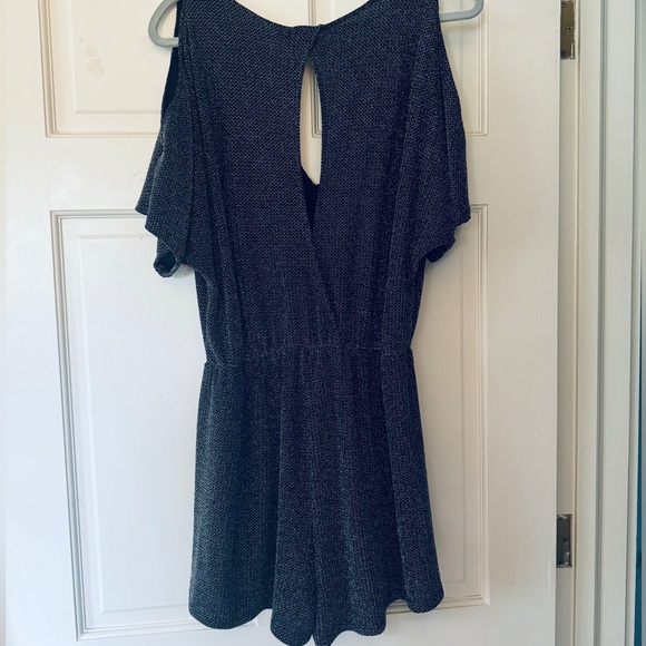 ASTR Black and Silver Sparkle Romper - Picture 7 of 7